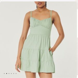 Hollister Light Green Strappy Mini Dress